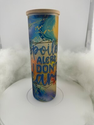 Hilarious 20 oz Frosted Tall Skinny Glass with Bamboo Lid - image3